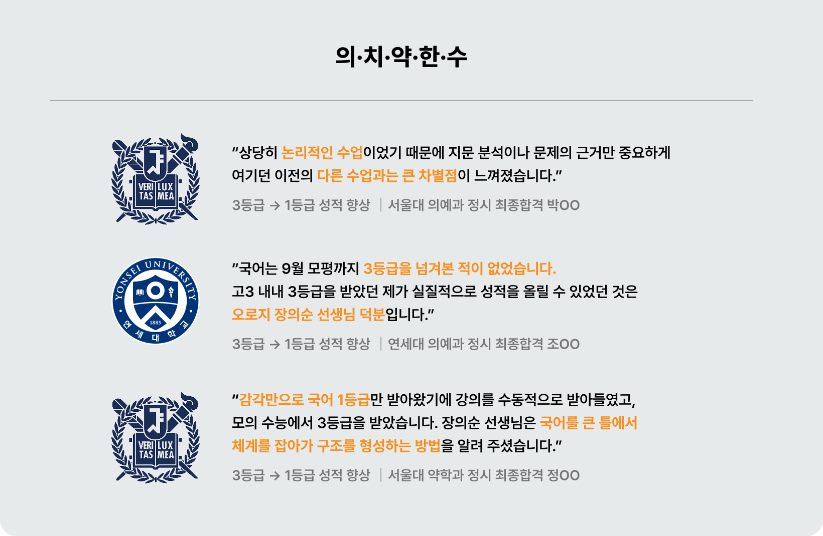 의치약한수 - 성적 향상 증명